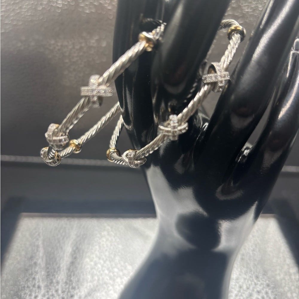 Elegant Silver Bracelet with X Accents $59 each for a set
